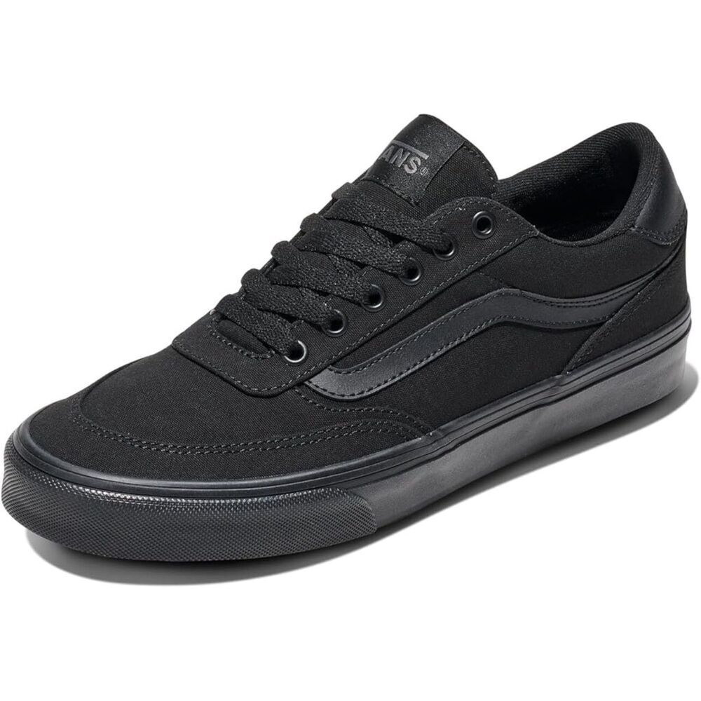 Men's Canvas Black Closed Toe Lace-up Rubber Sole Slip Resistant Sneakers